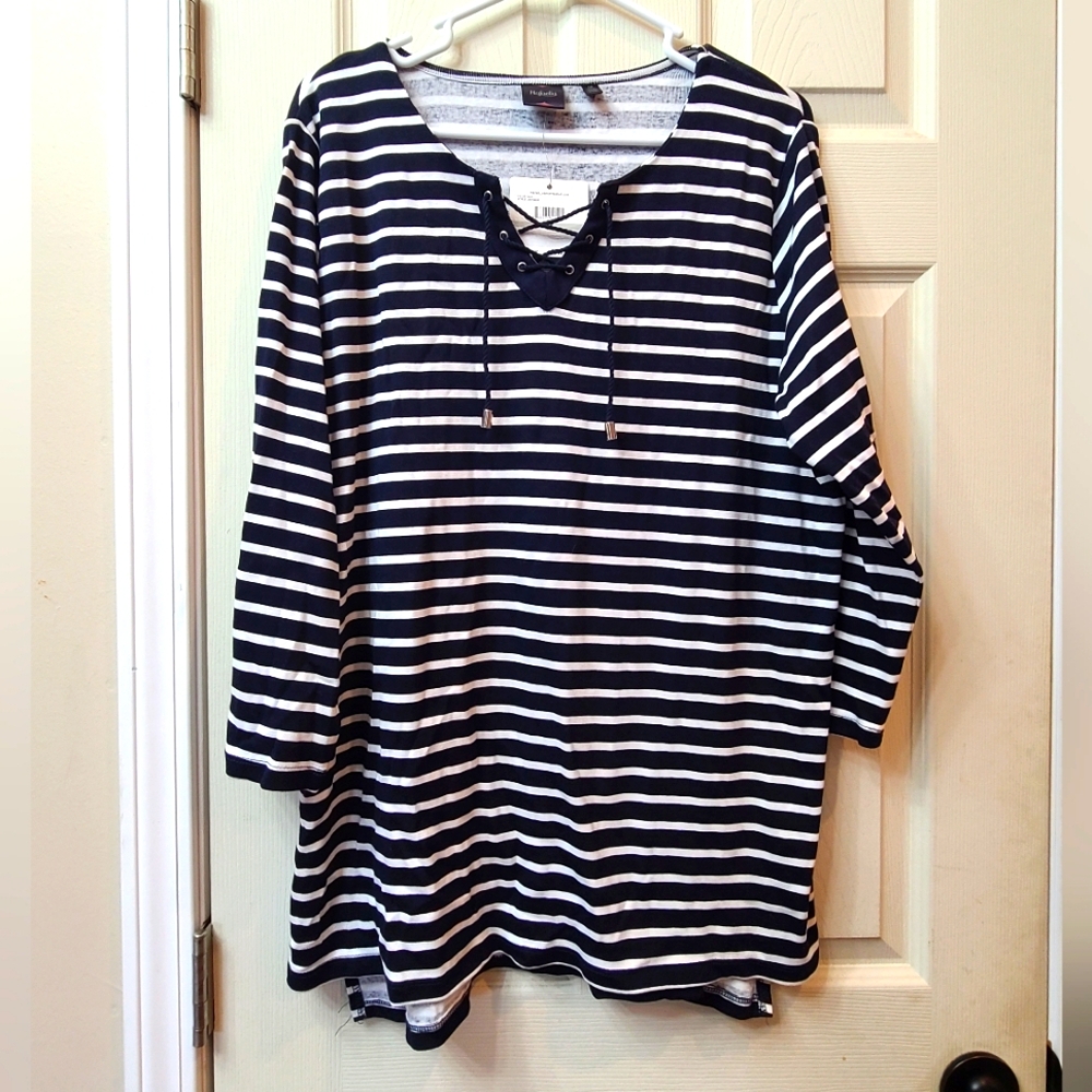 NWT Rafaella Striped Top 1x